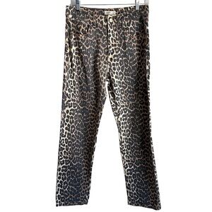 OAT New York Faded Leopard Print High Waist Slim Straight Ankle Jeans Size 8/29